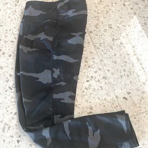 Athleta brand, black and grey camouflage leggings.  Size Large.